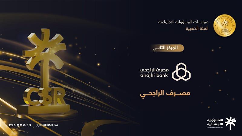 alrajhi bank secures Gold in the CSR Award